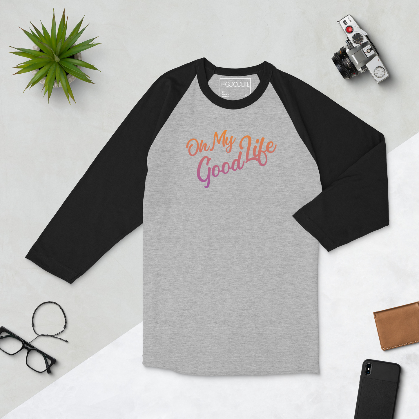 OH MY GOODLIFE 3/4 Sleeve Raglan Shirt