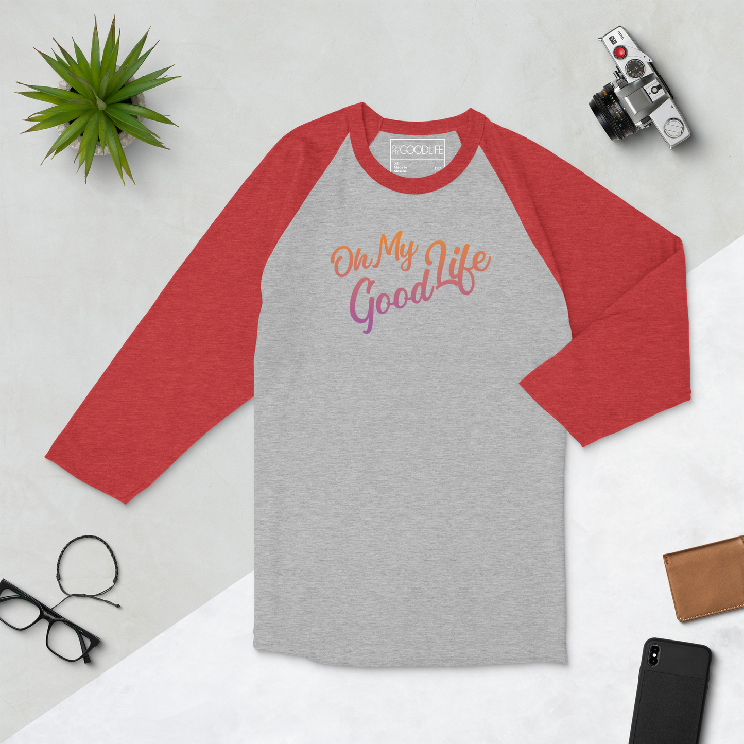 OH MY GOODLIFE 3/4 Sleeve Raglan Shirt